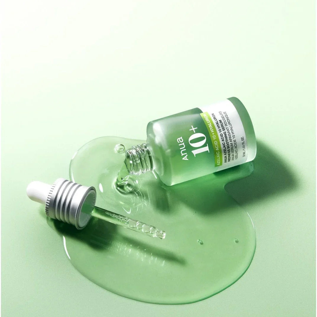 Suero facial con ácido azelaico al 10% que ayuda a tratar el acné, reducir manchas y calmar rojeces sin irritar la piel.