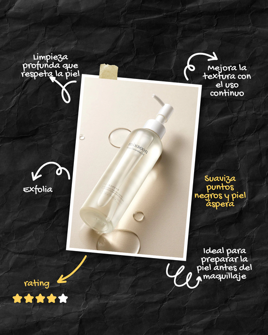 Aceite coreano Mixsoon con extractos de frijol para piel sensible