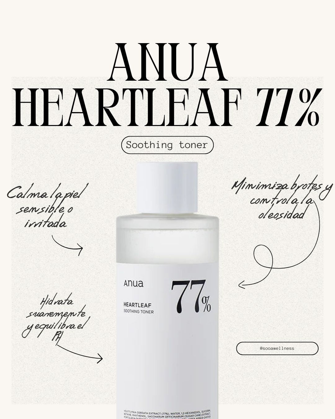 Anua Heartleaf 77 Soothing Toner para calmar y balancear la piel